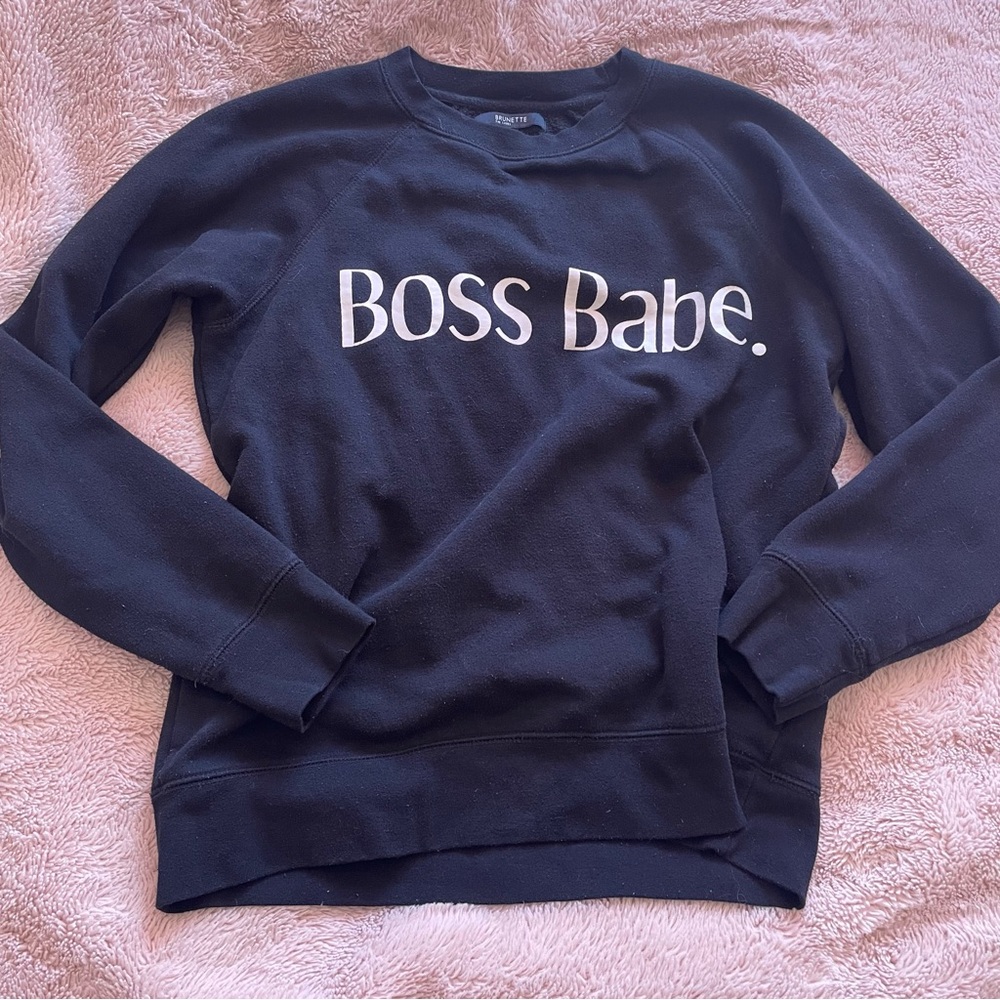 Brunette the Label “Boss Babe” Crewneck‎